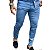 Calca Alfaiataria Skinny Azul Medio Zip Off - Imagem 2