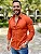 Camisa Slim Fit  Acetinada Longa Laranja - Imagem 1