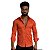 Camisa Slim Fit  Acetinada Longa Laranja - Imagem 2
