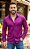 Camisa Slim Fit Acetinada Longa Uva - Imagem 1