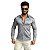 Camisa Slim Fit Longa Acetinada Cinza Grafite - Imagem 1
