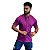 Camisa Slim Fit Curta Acetinada Gola Padre Uva - Imagem 1
