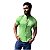 Camisa Slim Fit Curta Acetinada Gola Padre Verde Pistache - Imagem 1