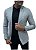 Blazer Slim Fit Sport Fino Casual Linho Cinza Mescla - Imagem 1