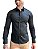 Camisa Slim Fit Longa Acetinada Zip Off Preto - Imagem 1