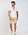 Camisa Slim Fit Curta Acetinada  Branco - Imagem 3