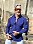 Camisa Dubai Gola Tradicional Linho Per pochi Azul - Imagem 1