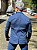 Blazer Texturizado Plissado Perpochi Azul - Imagem 3