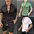 Camisa Slim Masculina Per Pochi Casual Tricoline Verde - Imagem 2