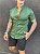 Camisa Slim Masculina Per Pochi Casual Tricoline Verde - Imagem 1