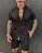 Camisa Slim Masculina Per Pochi Casual Tricoline Preto - Imagem 1