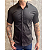 Camisa Slim Fit Curta Acetinada Preta - Imagem 1