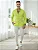 Camisa Masculina Linho Gola Italiana Per Pochi Verde Limao - Imagem 1