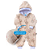 Macacão Fleece Bebê com Capuz - Ursinho Creme Unissex - Imagem 3