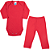 Conjunto Bebê Canelado Manga Longa - Vermelho - Imagem 1