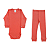 Conjunto Infantil Canelado Manga Longa Coral - Imagem 1