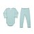Conjunto Body Poliviscose Canelado Manga Longa Infantil Verde - Imagem 1