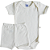 Conjunto Manga Curta Suedine Liso Off White - Imagem 1