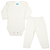 Conjunto Bebê Canelado Manga Longa Creme - Imagem 1