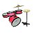 Bateria Infantil Profissional ROCK BABY (AM) - Rosa com Chimbal - Imagem 3