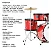 Bateria Premium Dx45 Junior Vermelha - Imagem 4
