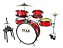 Bateria Infantil Luen Star Kids Vermelha Com Chimbal - Imagem 5
