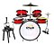 Bateria Infantil Luen Star Kids Vermelha Com Chimbal - Imagem 1