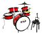 Bateria Infantil Luen Star Kids Vermelha Com Chimbal - Imagem 4