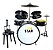 Bateria Infantil Luen Star Kids Preta Com Chimbal - Imagem 5