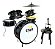 Bateria Infantil Luen Star Kids Preta Com Chimbal - Imagem 4