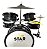 Bateria Infantil Luen Star Kids Preta Com Chimbal - Imagem 1