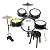 Bateria Infantil Luen Star Kids Preta Com Chimbal - Imagem 3