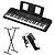 Kit Teclado Yamaha PSR E283 5/8 Preto - Imagem 1