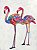 Quadro Decorativo Pintura Em Tela Flamingos Tropical - Imagem 2