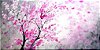 Quadro  Pintura em Tela Árvores Modernas Flores Espatuladas Efeito 3d - Imagem 1