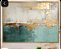 Pintura em tela quadro abstrato em verde e dourado - Imagem 1