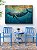 Quadro pintado à mão pintura em tela baleia no oceano - Imagem 1