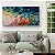 Pintura em tela quadro abstrato folhas com texturas em relevos dando efeito 3D - Imagem 3