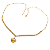 Colar Elos Diamantados com Pingente Coração Espelhado Aço com Ouro 18K - Imagem 1