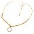 Colar Elos Diamantados com Pingente Circle Swarovski Aço com Ouro 18K - Imagem 1