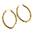 Brinco Argola Oval em Aço com Ouro 18k - Imagem 1