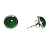 Brinco de Aço com Pedra Natural Jade Verde - Imagem 2