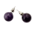 Brinco Pedra Natural Ametista Bolinha 8 mm em Aço Cirúrgico - Imagem 1