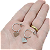 Brinco de Aço Antialérgico Meia Argola com Pendente Coração Espelhado - Imagem 2