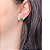 Brinco de Aço com Pedra Natural Jade Verde Bandeira - 8 mm - Imagem 2