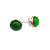 Brinco de Aço com Pedra Natural Jade Verde Bandeira - 8 mm - Imagem 1