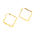 Brinco Argola Aço Dourado Ouro 18K Losango Espelhado - Imagem 1