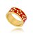 ANEL FLORAL ESMALTADO VERMELHO DE AÇO COM OURO - 09335 - 18 - Imagem 1