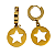 Brinco Argolinha Click de Aço com Ouro 18K Mandala Estrela - Imagem 1