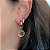 Brinco Argolinha Click de Aço com Ouro 18K Mandala Estrela - Imagem 2